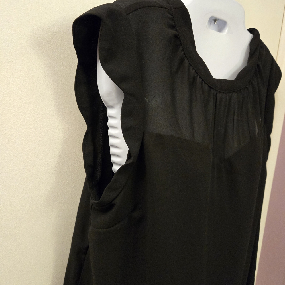 Monteau Black Ruffle Sleeve Blouse - Picture 2 of 5